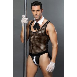 Костюм официанта Candy Boy Juan (майка, воротник с галстуком, трусы, перчатки), черно-белый, OS Костюм официанта Candy Boy Juan (майка, воротник с галстуком, трусы, перчатки), черно-белый, OS