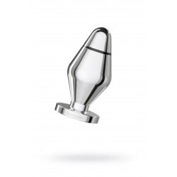 Анальная пробка Mystim Little John S, электростимуляция, хирургическая сталь, серебряная, 9 см, Ø 3,