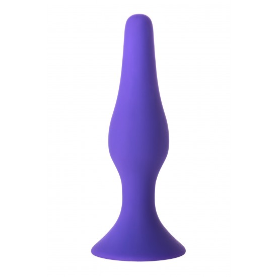 Анальная втулка Штучки-дрючки M, силикон, фиолетовый, 12,5 см