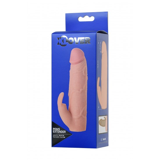 Насадка Toyfa XLover, для увеличения размера, TPE, телесный, 16,8 см