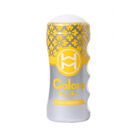 Мастурбатор нереалистичный MensMax Colors Frill Yellow, TPE, белый, 15 см