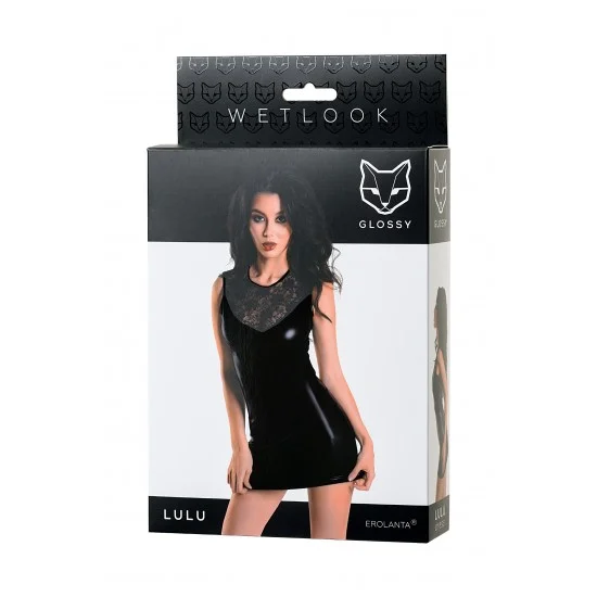 Платье Glossy Lulu из материала Wetlook, черное, L 955023-L Платье Glossy Lulu из материала Wetlook, черное, L 955023-L