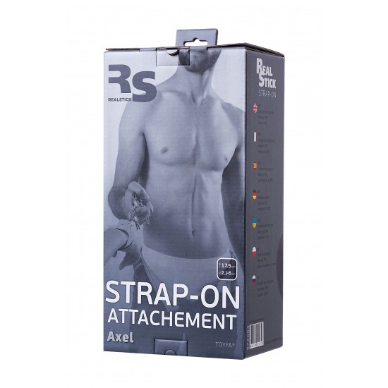 Насадка для страпона RealStick Strap-On by TOYFA Axel, PVC, чёрный, 17,5 см