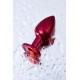 Анальная втулка Metal by TOYFA, металл, красная, с красным кристаллом, 7,2 см, Ø2,8 см, 50 г