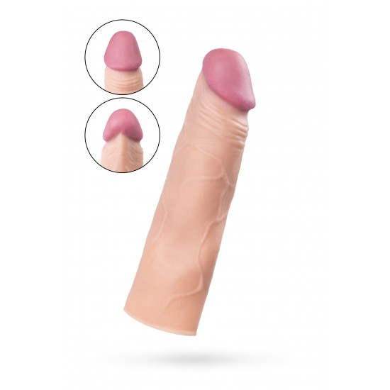 Насадка на пенис TOYFA A-Toys, SoftSkin, телесный, 16,5 см