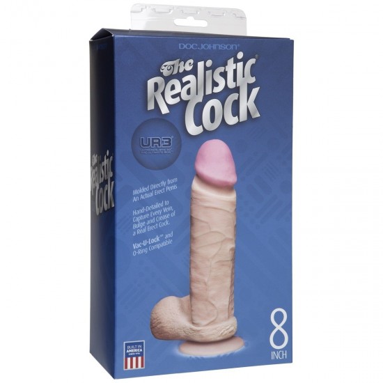 Фаллоимитатор реалистик с мошонкой на присоске Ultra Skin 8 Realistic Cock