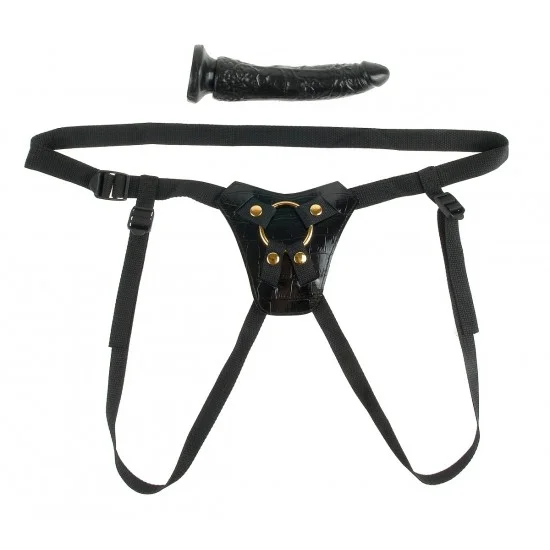 Страпон на трусиках из перфорированной кожи Designer Strap-On 3984-23 PD
