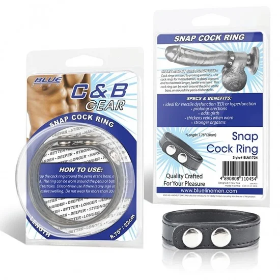Кольцо на пенис SNAP COCK RING из искусственной кожи на клепках BLM1724 Кольцо на пенис SNAP COCK RING из искусственной кожи на клепках BLM1724