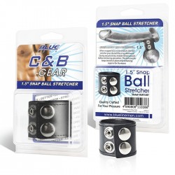 Хомут-утяжка для мошонки из искусственной кожи на клепках SNAP BALL STRETCHER Хомут-утяжка для мошонки из искусственной кожи на клепках SNAP BALL STRETCHER