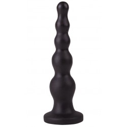 Чёрная анальная ёлочка с ограничительным основанием - 17,5 см. Чёрная анальная ёлочка с ограничительным основанием - 17,5 см.