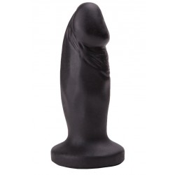Чёрный анальный фаллос с ограничительным основанием - 12 см. Чёрный анальный фаллос с ограничительным основанием - 12 см.