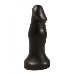 Чёрный анальный фаллоимитатор с ограничительным основанием - 14 см. Чёрный анальный фаллоимитатор с ограничительным основанием - 14 см.