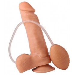 Фаллоимитатор-реалистик с грушей - 19 см. Фаллоимитатор-реалистик с грушей - 19 см.
