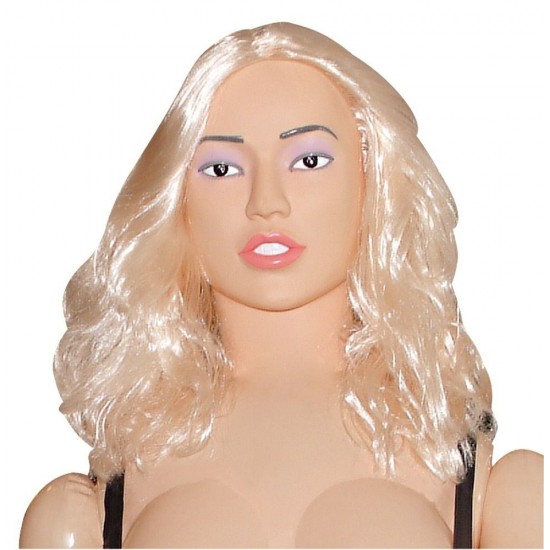 Кукла блондинка Natalie Liebespuppe с вибрацией с 3D головой. с одеждой трусы+ бюстгалтер