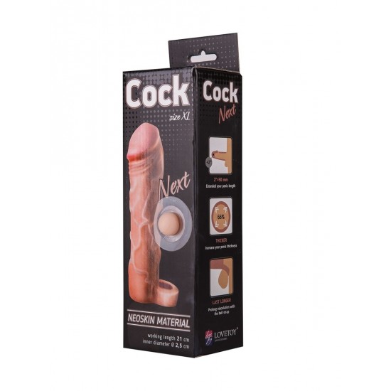 Фаллоудлинитель с кольцом COCK size XL - 21 см.