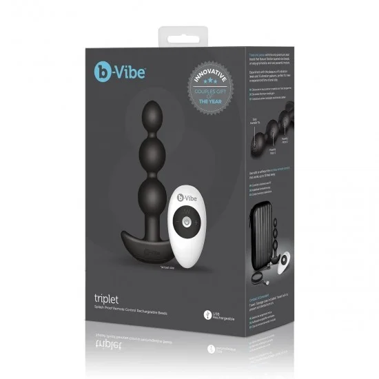 Чёрная анальная виброёлочка TRIPLET ANAL BEADS BLACK - 14 см. BV-005-BLK Чёрная анальная виброёлочка TRIPLET ANAL BEADS BLACK - 14 см. BV-005-BLK