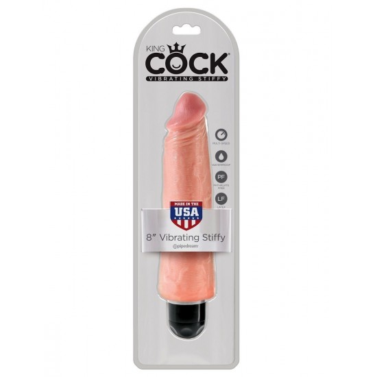 Вибромассажер реалистик телесный King Cock 8 Vibrating Stiffy - Flesh