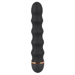 Чёрный вибратор Bendy Wavy с волнами на тельце - 17 см. Чёрный вибратор Bendy Wavy с волнами на тельце - 17 см.