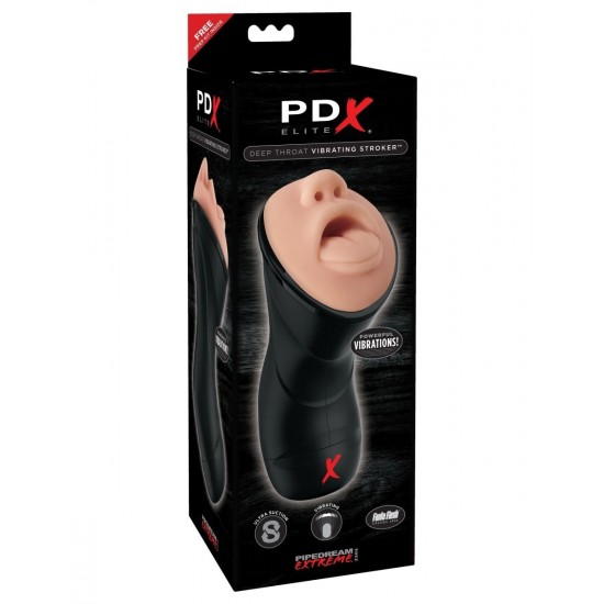 Мастурбатор-ротик с вибрацией глубокая глотка PDX ELITE Deep Throat Vibrating Stroker