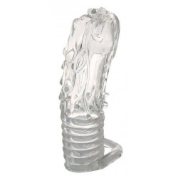 Закрытая прозрачная насадка в форме дракона с креплением-колечком - 14 см. Закрытая прозрачная насадка в форме дракона с креплением-колечком - 14 см.