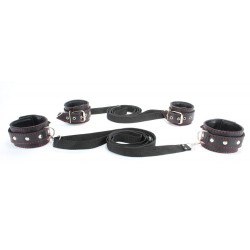 Черный бондажный набор с красной строчкой Черный бондажный набор с красной строчкой