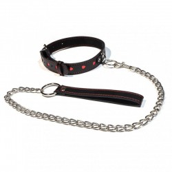 Ошейник из эко-кожи с сердцами Ошейник из эко-кожи с сердцами