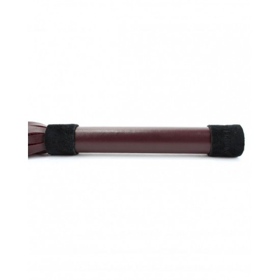 Бордовая плеть Maroon Leather Whip с гладкой ручкой - 45 см.