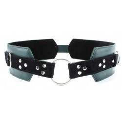 Изумрудный пояс с колечками для крепления наручников Emerald Leather Belt Изумрудный пояс с колечками для крепления наручников Emerald Leather Belt
