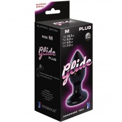 Черный анальный плаг Glide M - 10,3 см. Черный анальный плаг Glide M - 10,3 см.