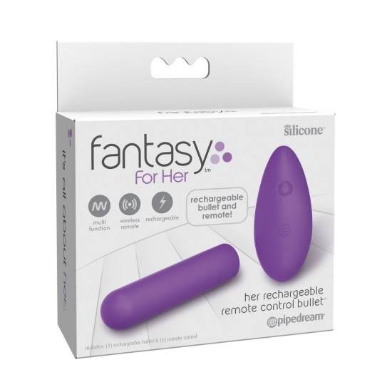 Мощная вибропуля с пультом ДУ Fantasy For Her Her Rechargeable Remote Control Bullet