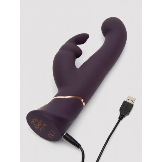 Фиолетовый вибратор-кролик Greedy Girl G-Spot Stroker Rabbit Vibrator - 24,1 см.