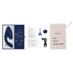 Синий стимулятор Womanizer DUO с вагинальным отростком Синий стимулятор Womanizer DUO с вагинальным отростком