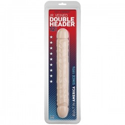 Фаллоимитатор два конца без вибрации 12 Jr. Veined Double Header 12 - White Фаллоимитатор два конца без вибрации 12 Jr. Veined Double Header 12 - White