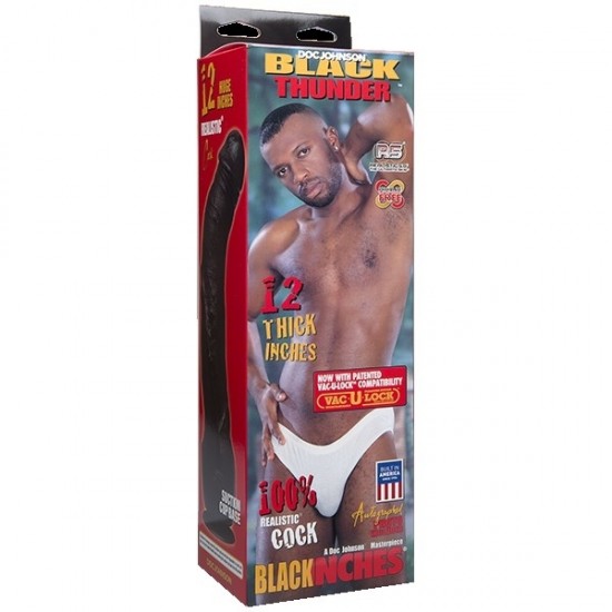 Реалистик 12, цвет черный Black Thunder - Realistic Cock