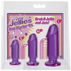 Анальные фаллоимитаторы в наборе 3 шт фиолетовые Crystal Jellies - Anal Starter Kit - Purple Анальные фаллоимитаторы в наборе 3 шт фиолетовые Crystal Jellies - Anal Starter Kit - Purple