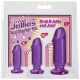 Анальные фаллоимитаторы в наборе 3 шт фиолетовые Crystal Jellies - Anal Starter Kit - Purple