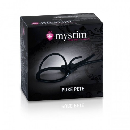 Электросбруя Mystim Pure Pete, силикон, черный, 14 см
