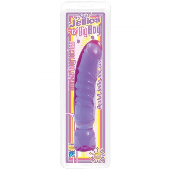 Фаллоимитатор фиолетовый Crystal Jellies 12 Big Boy - Purple