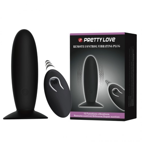 PrettyLove Remote Control Vibrating Plug Анальная пробка с вибрацией 12 ф-ций с пультом ДУ