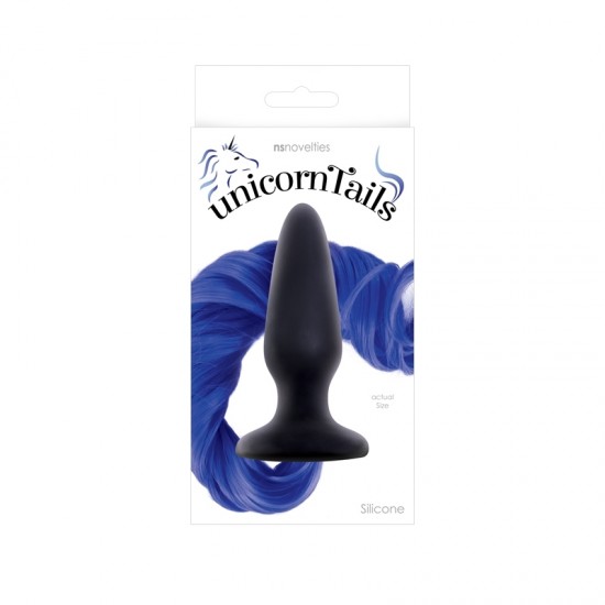 Unicorn Tails - Blue Анальная пробка с яркосиним хвостом