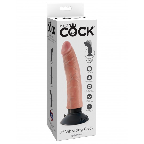 Вибромассажер реалистик на присоске 3 в 1, 7 Vibrating Cock