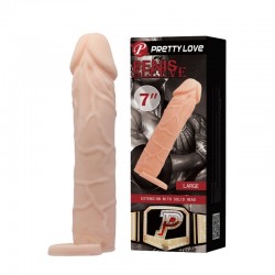 PrettyLove Penis sleeve 7 закрытая насадка реалистик на фаллос,удлинитель + 5см PrettyLove Penis sleeve 7 закрытая насадка реалистик на фаллос,удлинитель + 5см
