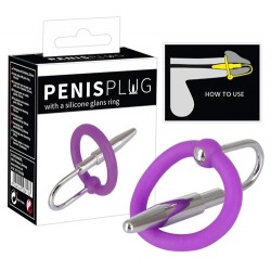 Уретральный Стимулятор с силиконовым кольцом под головку Penis Plug Уретральный Стимулятор с силиконовым кольцом под головку Penis Plug