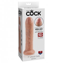 Фаллоимитатор на присоске необрезанный телесный King Cock 7 Uncut Cock Фаллоимитатор на присоске необрезанный телесный King Cock 7 Uncut Cock