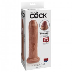 Фаллоимитатор на присоске необрезанный загорелый King Cock 7 Uncut Cock Фаллоимитатор на присоске необрезанный загорелый King Cock 7 Uncut Cock