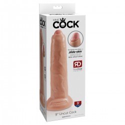 Фаллоимитатор на присоске необрезанный телесный King Cock 9 Uncut Cock Фаллоимитатор на присоске необрезанный телесный King Cock 9 Uncut Cock