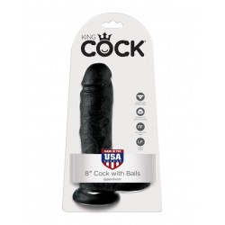 Фаллоимитатор с мошонкой на присоске черный King Cock 8 Cock with Balls Black Фаллоимитатор с мошонкой на присоске черный King Cock 8 Cock with Balls Black