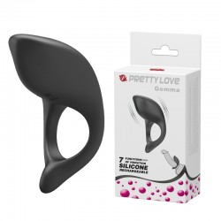 Перезаряжаемое эрекционное виброкольцо с клиторальным стимулятором PrettyLove Gemma Перезаряжаемое эрекционное виброкольцо с клиторальным стимулятором PrettyLove Gemma