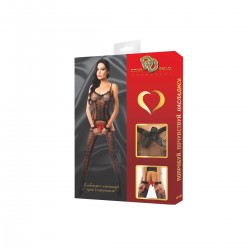 Кэтсьюит с отделкой в виде жемчужныхбусин с открытой попой и имитацией чулок в комплекте с наручниками из кружева Кэтсьюит с отделкой в виде жемчужныхбусин с открытой попой и имитацией чулок в комплекте с наручниками из кружева