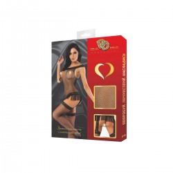 Кэтсьюит с открытой попой и имитацией чулок и с миниюбкой из бахромы Кэтсьюит с открытой попой и имитацией чулок и с миниюбкой из бахромы